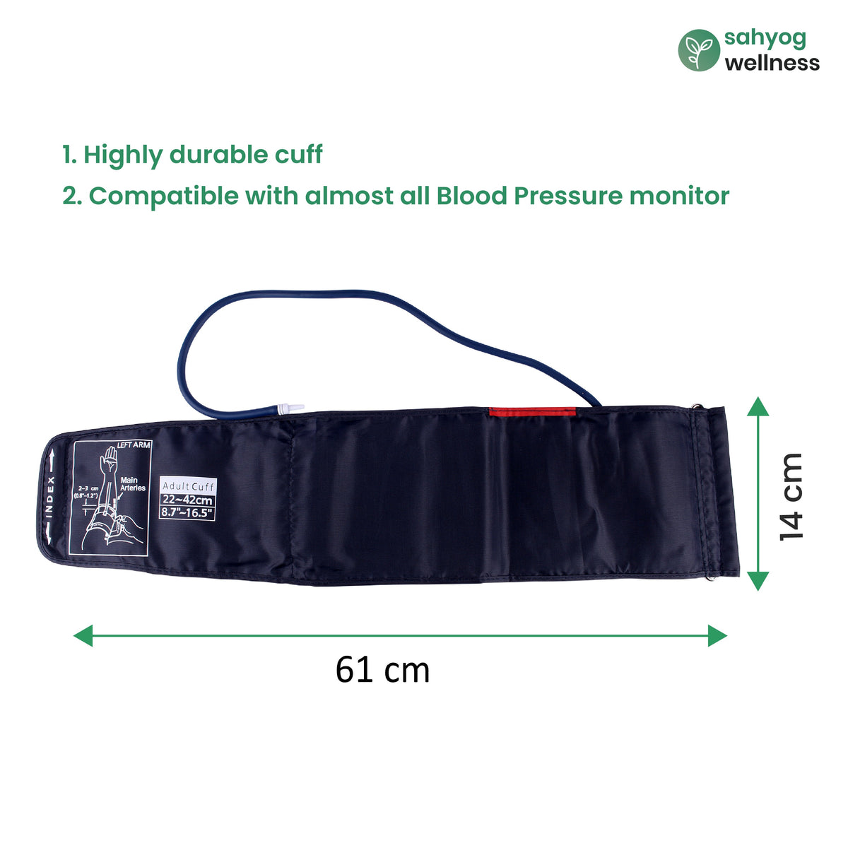 Single Tube Regular BP Monitor Cuff - 22-36 cms