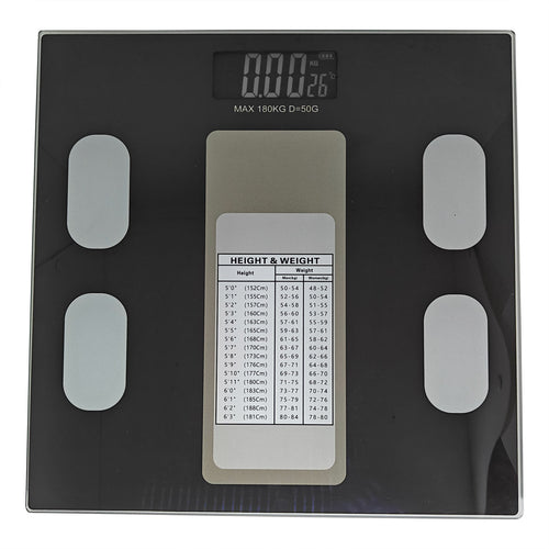 Sahyog Wellness Personal Digital Weighing Scale Machine with Glass Body having Capacity up to 180 KG with Battery (Black color)