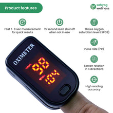 Load image into Gallery viewer, Sahyog Wellness LED Type Fingertip Pulse Oximeter (Black)