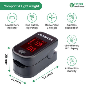 Sahyog Wellness LED Type Fingertip Pulse Oximeter (Black)